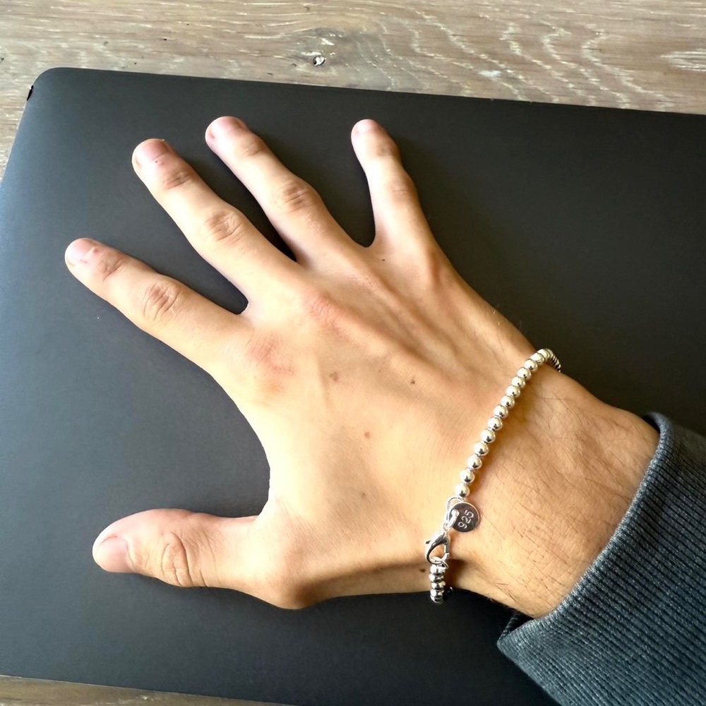 Silver Beaded Bracelet